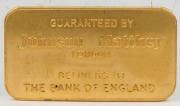 Great Britain - Coins: Johnson Matthey/Bank of England, twenty gram fine gold ingot. - 2