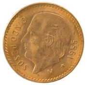 Mexico - Coins: Five Pesos, Miguel Hidalgo, gold, 1955 (4 examples). - 6