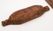 A Maori treasure box, carved wood and paua shell, 19th/20th century, 43cm wide - 4