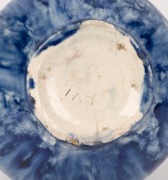 LILLIAN WHITNEY blue glazed hand-built pottery vase, incised "L.W.", ​​​​​​​14.5cm high - 3