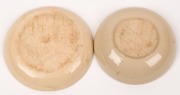 CARL COOPER two pottery dishes with Aboriginal motifs, incised "Carl Cooper", ​​​​​​​10cm and 9cm diameter - 2