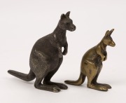 Two cast metal kangaroo statues, 19th/20th century, 12cm and 9cm high