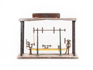 LINE SHAFT working engineers model, early 20th century. Ex Bill McKinnon collection Melbourne. Height 28cm, width 38cm, depth 12.5cm