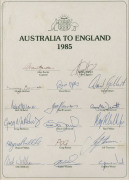 1985 AUSTRALIA to ENGLAND with 17 signatures [Allan Border, Captain; Andrew Hilditch, Vice Captain]; 1992 AUSTRALIAN CRICKET TEAM TOUR OF SRI LANKA with 16 signatures [Allan Border, Captain; Mark Taylor, Vice Captain]; 1992 Benson & Hedges World Cup AUSTR - 2