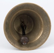 A convict watchman's alarm bell with broad arrow mark, 19th century, 27cm high - 2