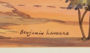 BENJAMIN LANDARA&nbsp;(1921-1985), Central Australian landscape, watercolour, ​​​​​​​signed lower right "Benjamin Landara", 37 x 52cm, 54 x 56cm overall - 3