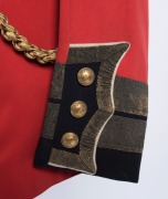 Officer's red dress tunic and accouterments, displayed on shop mannequin.  - 4