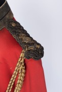 Officer's red dress tunic and accouterments, displayed on shop mannequin.  - 5