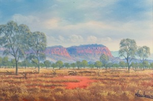 JACK ABSALOM (1927-2019), Eastern Flinders, oil on canvas, signed lower right "Absalom", titled verso, ​​​​​​​25 x38cm, 41 x54cm overall