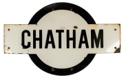 CHATHAM train station platform sign, 20th century, ​​​​​​​51 x 81cm