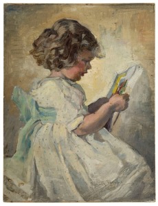 FRANCES (FRANKIE) MALLALIEU PAYNE (1885-1975), (portrait of a girl), oil on canvas board, signed lower right, 30 x 23cm