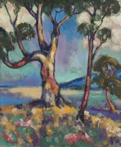 ARTIST UNKNOWN, (untitled landscape) oil on canvas board, 30 x 25cm, 35 x 30cm overall