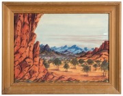 MAURICE NAMATJIRA&nbsp;(1938-1977), (Hermannsburg&nbsp;landscape), watercolour, signed lower right "Maurice Namatjira", 27 x 37cm, 35 x 45cm overall - 2