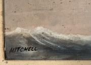 A "CLOSE UP OF AMERICAS FAMOUS LIGHTNING", oil painting on board, signed lower left "Mitchell", early to mid 20th century, 41 x 57cm, 76 x 92cm overall - 3