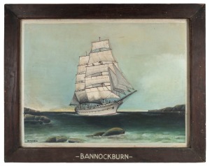 BANNOCKBURN portrait of a tallship, oil on board, ​​​​​​​signed lower left "Mitchell", 76 x 89cm, 81 x 102cm overall