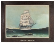 BANNOCKBURN portrait of a tallship, oil on board, ​​​​​​​signed lower left "Mitchell", 76 x 89cm, 81 x 102cm overall