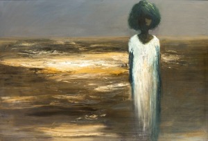 &sect; WILLIAM ALLAN BAKER (1921-2004), Figure in Landscape, oil on board, 76 x 112cm, 85 x 121cm overall PROVENANCE National Bank Collection of Modern Art