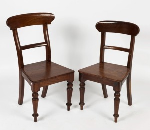 Two antique Australian cedar hall chairs, 19th century