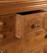 An antique Australian huon pine eight drawer chest with carved corbels and cross-banded edge, circa 1880, 144cm high, 122cm wide, 59cm deep - 3