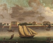 CHINA TRADE PAINTING (19th century), The Bund, Shanghai Waterfront, oil on canvas, ​​​​​​​44 x 76cm, 55 x 86.5cm overall - 3