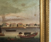 CHINA TRADE PAINTING (19th century), The Bund, Shanghai Waterfront, oil on canvas, ​​​​​​​44 x 76cm, 55 x 86.5cm overall - 5