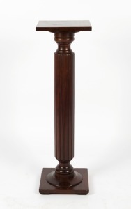 An Australian blackwood pedestal with fluted column, 19th/20th century, 102cm high, 30cm wide, 30cm deep