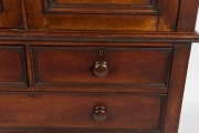 GEORGE THWAITES (attributed), impressive cedar gentleman's press on chest with finely carved facemask corbels, interior fitted with original slides in cedar, Melbourne origin, circa 1860s. Purported to have been part of the original furnishings for LABASS - 3