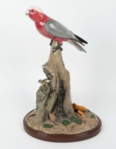MICHAEL LEWIS "Galah With Thornbill" ceramic statue, limited edition 4/50, (A/F), signed and titled on the base, 53cm high