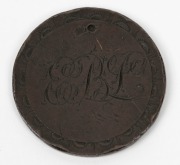 Convict love tokens, one engraved "S. T. 1799" and the other with monogram "E. B. L.", (2 items) - 4