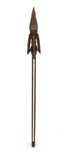 A whale harpoon with explosive bomb head, 20th century, 144cm high