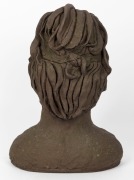 PAT GORMLEY pottery bust of an Aboriginal man, incised signature to base, ​​​​​​​37cm high - 3