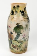 ARTHUR MERRIC BOYD & NEIL DOUGLAS impressive pottery vase adorned with numerous kangaroos in grasstree landscape, incised "A. M. B. Australia, Neil Douglas, 1951", 27cm high - 3