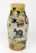 ARTHUR MERRIC BOYD & NEIL DOUGLAS impressive pottery vase adorned with numerous kangaroos in grasstree landscape, incised "A. M. B. Australia, Neil Douglas, 1951", 27cm high - 4