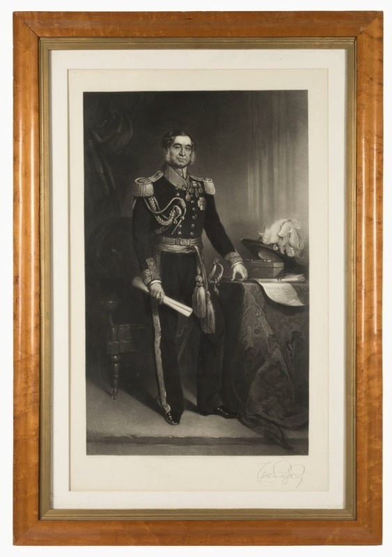 SAMUEL BELLIN (1799–1893) engraver, after G. BUCKNER, (portrait of Sir Charles Augustus FitzRoy), mezzotint, published August, 1856 by Henry Graves, 70 x 40cm, 96 x 66.5cm overall