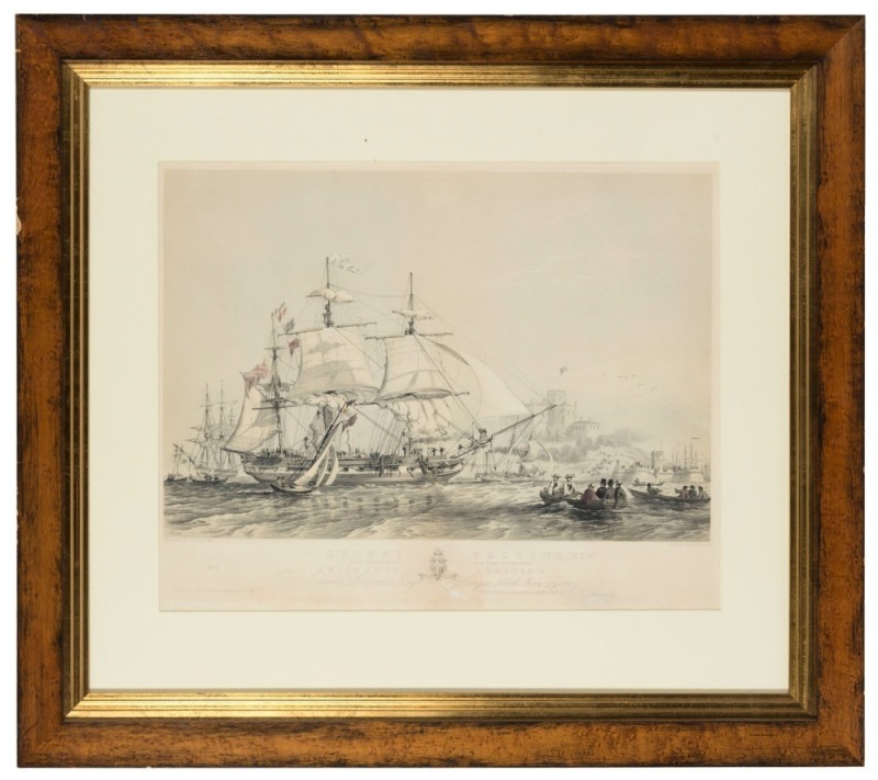 Oswald W. B. Brierly (1817-1894)Sydney Harbour, NSW Government House and Fort MacquarieEmigrants Arriving No. 1To Oswald Bloxsome, Esqre Rangers North Shore SydneySydney Cove, NSWEmigrants Leaving the Ship No. 2To Oswald Bloxsome, Esqre Rangers North Shor