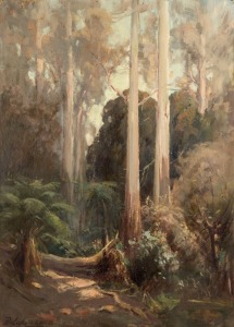 WILLIAM DELAFIELD COOK, Senior (1861 - 1931), The Old Pack Track, oil on board, signed lower left, also&nbsp;signed and titled on the reverse, 75 x 55cm; framed overall 94 x 73cm.