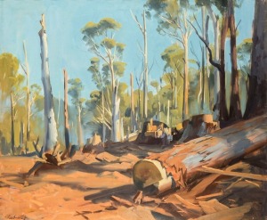 ERNEST BUCKMASTER (1897-1968), Timber Country, oil on canvas, signed at lower left "E. Buckmaster", 76 x 91.5cm, 97.5 x 111cm overall