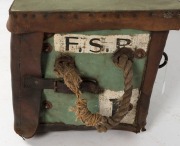 World War One field hospital case, canvas, leather, wicker and rope with iron fittings, ​​​​​​​37cm high, 75cm wide, 35cm deep - 2