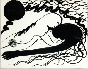 ARTHUR MERRIC BLOOMFIELD BOYD (1920 - 99)&nbsp; Lovers, ink and wash on paper, signed "Arthur Boyd" lower right, 50 x 63cm; framed 69 x 82cm.