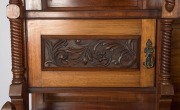 A fine and impressive antique Australian blackwood sideboard with ornate carved panels and unusual turned columns, Melbourne origin, 19th century. 238cm high, 183cm wide, 63cm deep. - 2