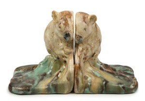 REMUED rare pair of koala bookends, incised "Remued, 337", 11cm high