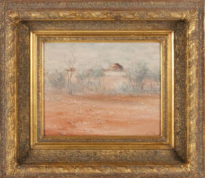 DAVID CLYDE DRIDAN (b.1932): Outback 1970,&nbsp;oil on board signed and dated lower right. 23 x 28.5cm