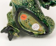 V.A.P. (VICTORIA ART POTTERY) rare green glazed pottery grotesque by WILLIAM FERRY, 19th/20th century, stamped "V.A.P. W.F.", 17cm high - 4