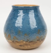 ERNEST FINLAY impressive pottery vase, adorned with Australian landscape scene, incised "Ernest Finlay, 1915", illustrated in "Australian Art Pottery 1900-1950" by Fahy, Simpson and Cooke, [Sydney Casuarina Press, 2004], 19cm high, 20cm wide - 3