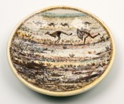 ARTHUR MERRIC BOYD and NEIL DOUGLAS pottery bowl with hand-painted Aboriginal hunting scene with kangaroos, signed "Bundoorie, Hunting Kangaroos, Wilga Sands, Australia, Neil Douglas", incised "A. M. Boyd", 20cm diameter - 2