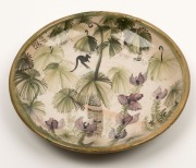 ARTHUR MERRIC BOYD and NEIL DOUGLAS pottery bowl with hand-painted grasstree and kangaroo landscape adorned with floral decoration, &nbsp;incised "Neil Douglas, A.M.B, Australia", 18cm diameter - 2