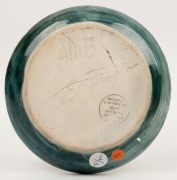 ARTHUR MERRIC BOYD and NEIL DOUGLAS pottery dish with hand-painted scene of two kangaroos&nbsp;in landscape adorned with grasstrees and flowers, incised "A. M. B. Neil Douglas", with Primrose Pottery Shop ink stamp, 18cm diameter - 3