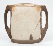 WILLIAM RICKETTS unusual two tone pottery vase adorned Aboriginal figure, incised "Wm. Ricketts, Potter's Sanctuary, Mt. Dandenong, 1937", 20.5cm high, 23cm wide - 2