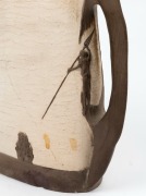 WILLIAM RICKETTS unusual two tone pottery vase adorned Aboriginal figure, incised "Wm. Ricketts, Potter's Sanctuary, Mt. Dandenong, 1937", 20.5cm high, 23cm wide - 3
