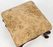 An antique Colonial blackwood footstool with cabriole legs, 19th century, ​​​​​​​40cm high, 50cm wide, 49cm deep - 2